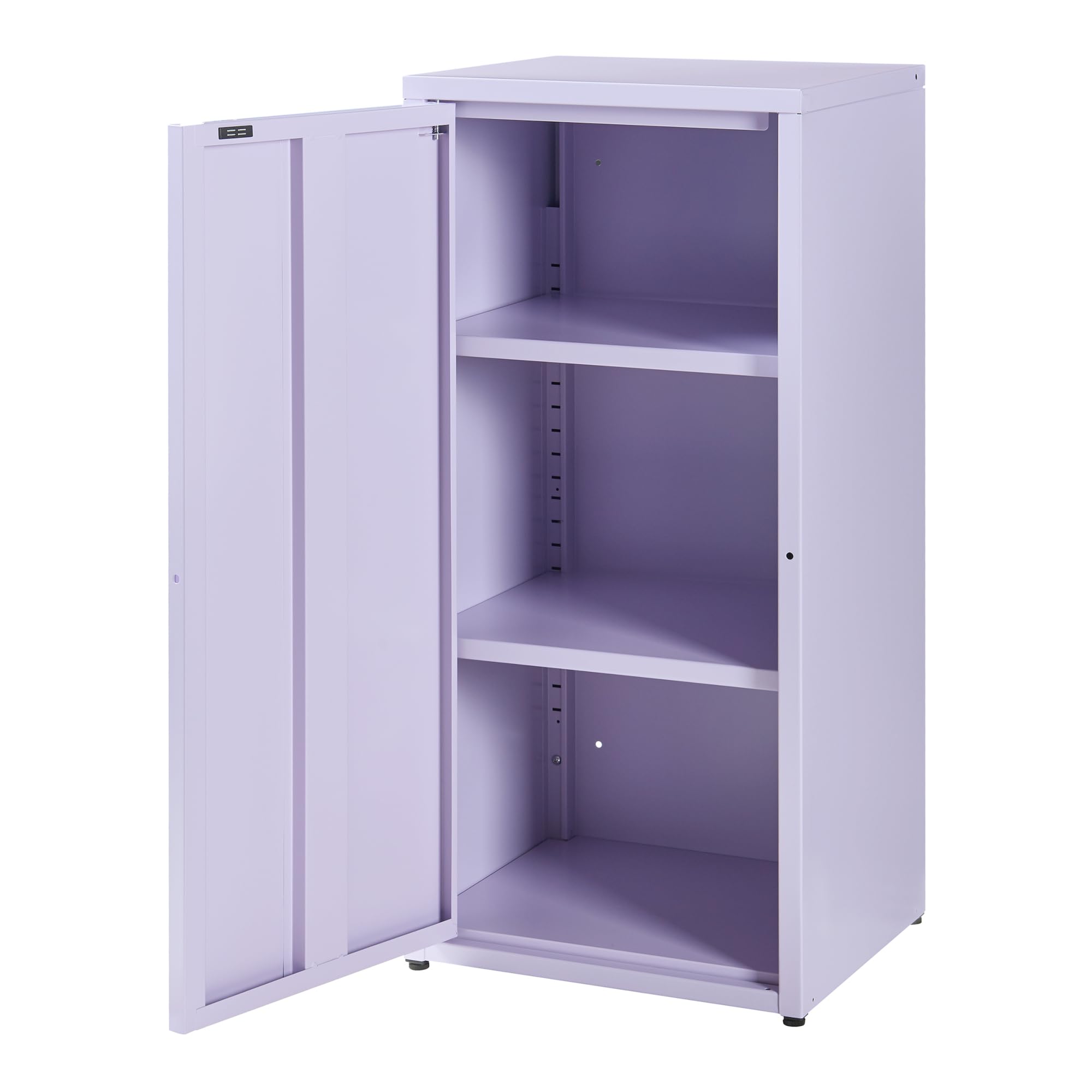 [en.casa] Armoire Métallique Meuble de Classement avec 1 Porte et 2 Étagères à Hauteur Réglable Classeur Rangement au Style Industriel pour Bureau Chambre Télétravail Acier 88 x 40 x 35 cm Violet