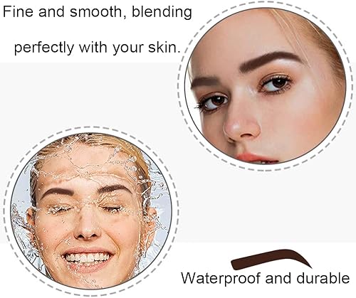 Miniatura 8 de Kit de sellos en polvo para cejas, kit profesional de plantillas para cejas, impermeable, todo en 1, kit de sello y modelado para cejas para mujeres