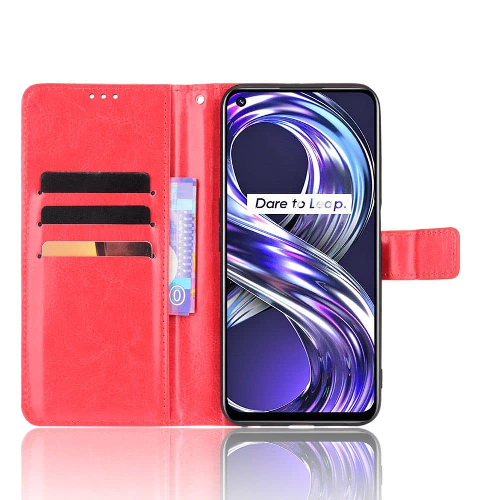 Custodia Portafoglio Per Oppo Realme 8i - Pelle PU Viola Con Supporto E Slot