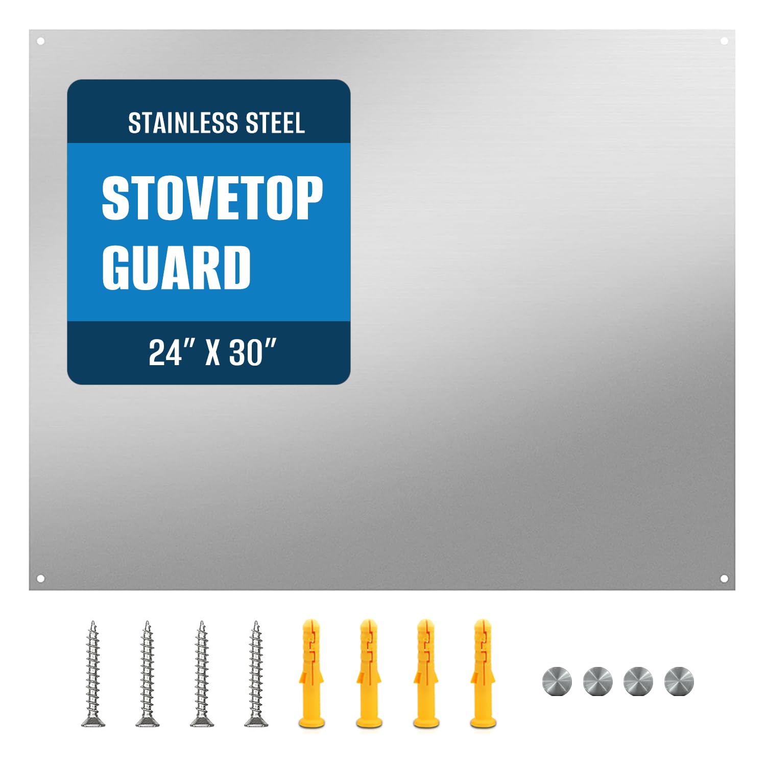 TUTU 30" x 24" Stainless Steel Stove Backsplash | Easy Clean Wall Shield for Range Hoods - main product image