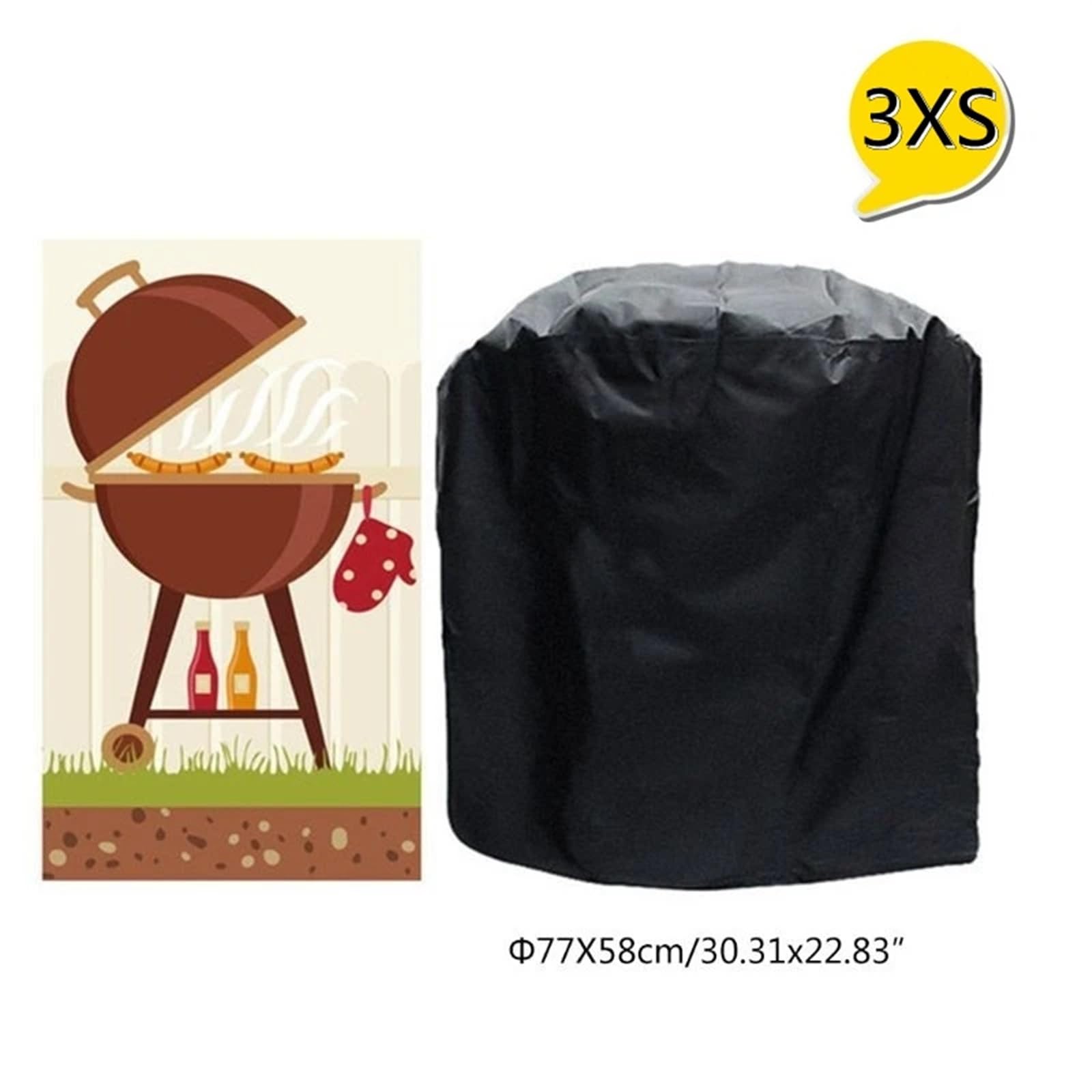 Funda para Barbacoa, Impermeable, Resistente, para Exteriores, protección contra la Lluvia, Redonda