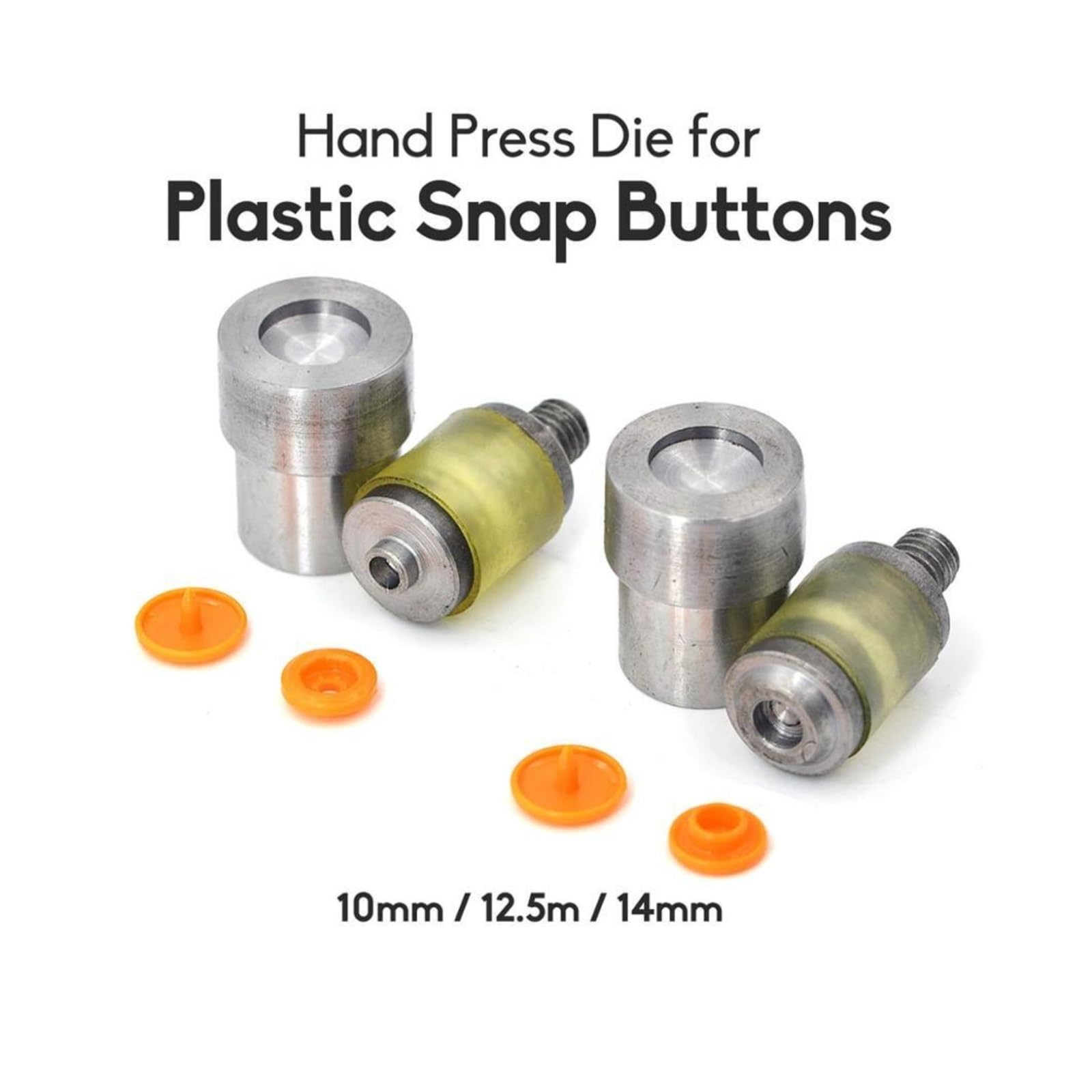Snap Fasteners Botón Die 1 juego de troqueles botón a presión | Herramienta de molde 10 mm 12,5 mm 14 mm for suministros for manualidades DIY(12.5mm)