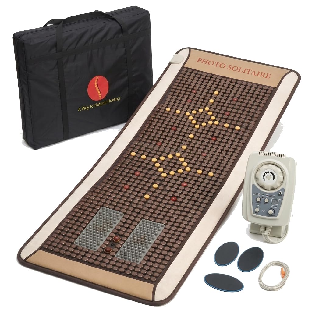 CAREFIT Solitaire Red Light Therapy PEMF Mat with Tourmaline Stones, 80x190 cm