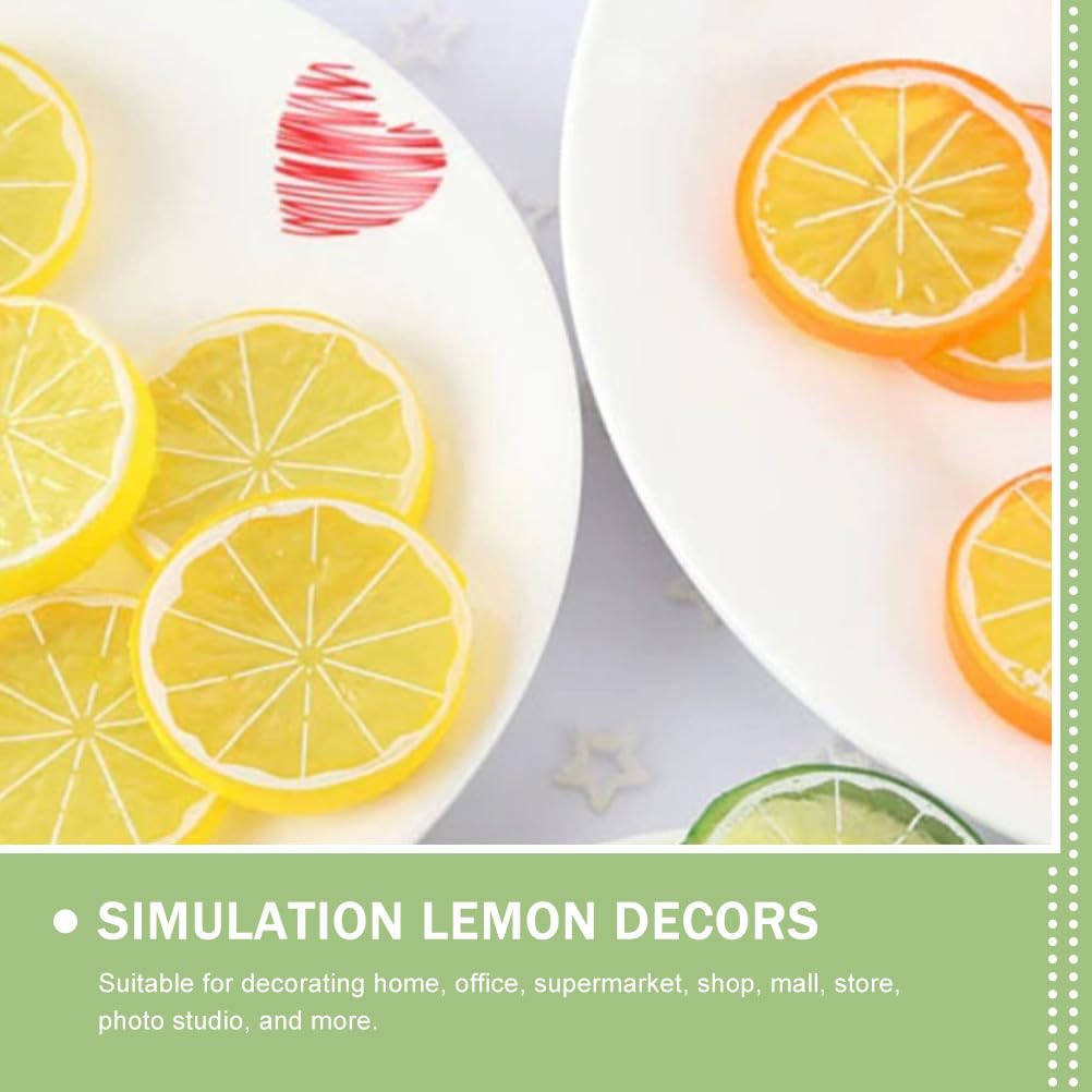 24 Fette Di Limone Artificiali In PVC - Decorazione Per Feste, Centrotavola E Foto - Foto 6
