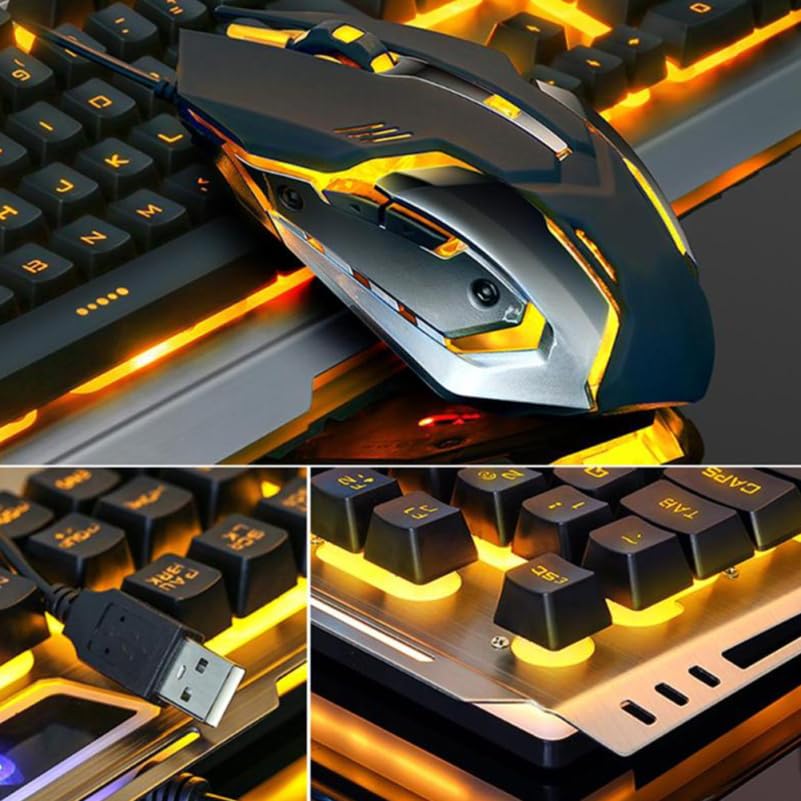 jojofuny Tastiera USB Tastiera da gioco e tastiere da gioco Tastiera da gioco Meccanica Tastiera da gioco Illumina Keyboar Tastiera per computer Tastiera retroilluminata Tastiera meccanica V1 Wired