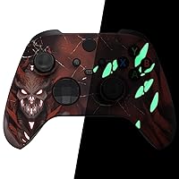 Vista 1 de eXtremeRate Glow in Dark Shell for Xbox Series X & S Controller - Unleash Your Style - Scarlet Demon Custom Acessories Skin Front Housing Cover for