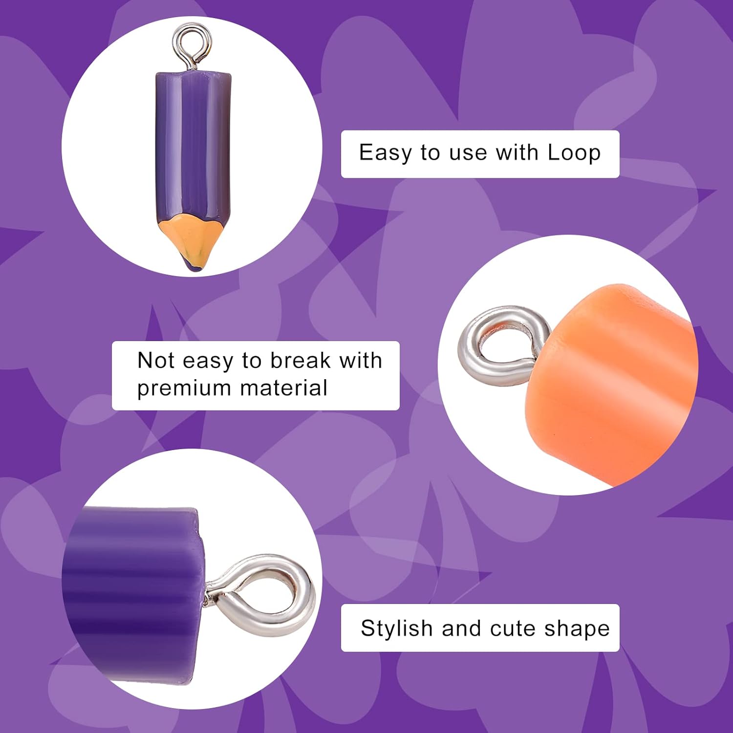 KitBeads 10pcs Mixed Color Pencil Charms Resin School Supplies Student Teacher Charms for Jewelry Making - Image 3