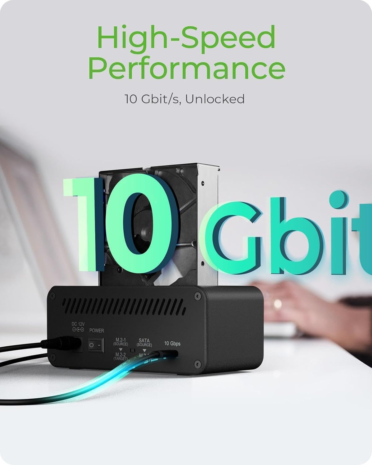 ICY Box HDD/M.2 NVMe SSD USB 3.2 Gen 2 Docking Station (10Gbps), Hard Drive Cloning Station and Drive (2.5" and 3.5" SATA to M.2 NVMe/M.2 NVMe to M.2 NVMe to M.2 NVMe), IB-2924MSCL-C31