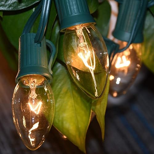 Miniatura 4 de Paquete de 25 bombillas de repuesto C9 transparentes, bombillas C9 para exteriores, bombillas de base de candelabro C9E17, 7 vatios transparentes