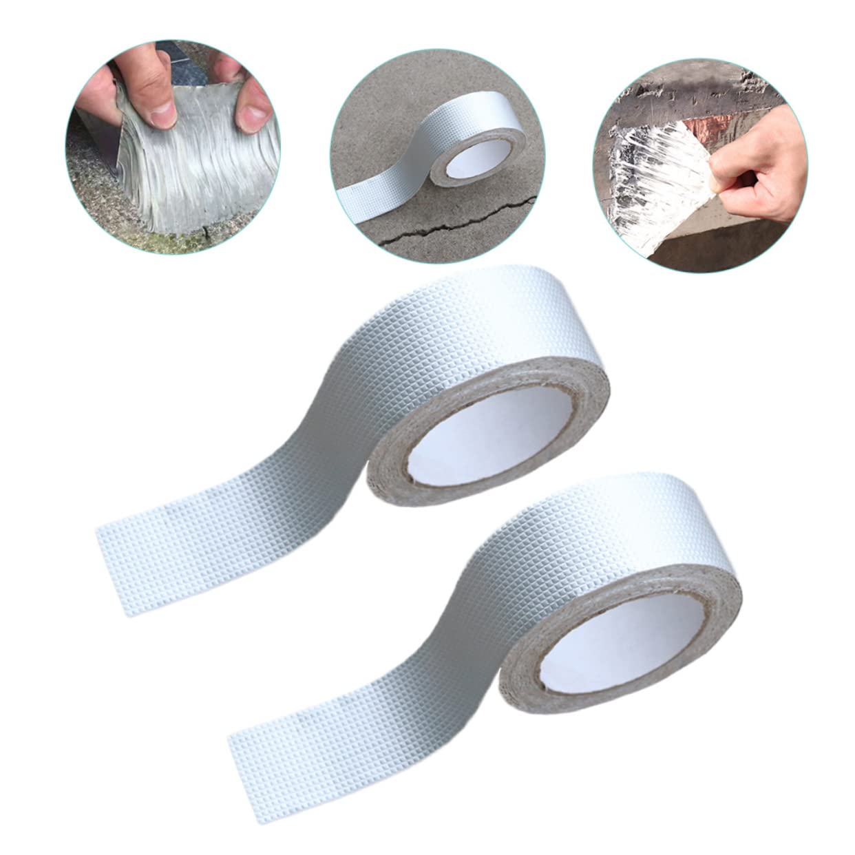 Cinta de Butilo de Aluminio para Reparar Fugas en Techos, Sellado Resistente al Agua, 2 Piezas, Plata, para Mantenimiento