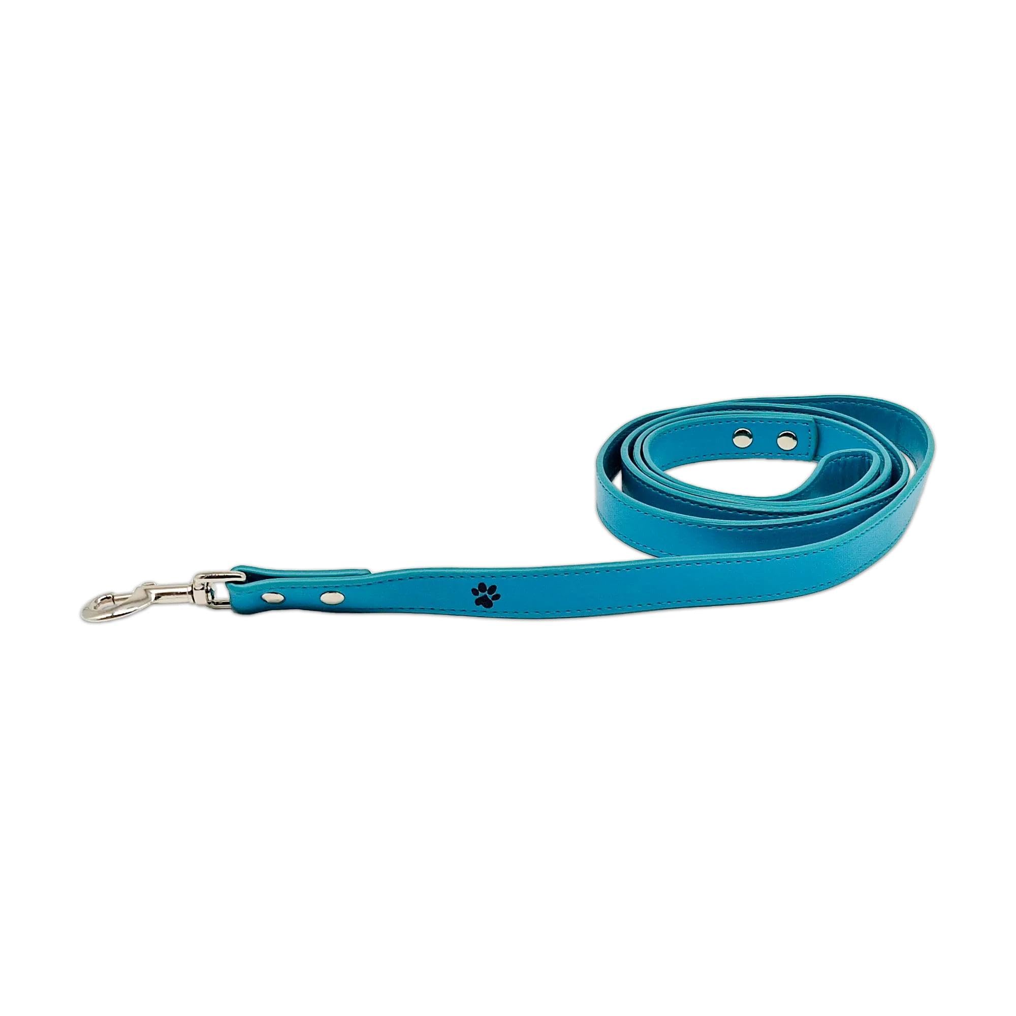Laisse pour chien en cuir turquoise ajustable accessoire de promenade Paw My God