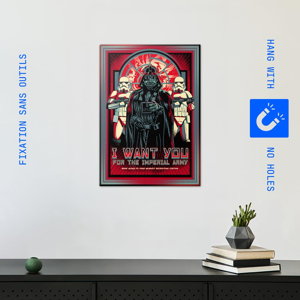 Displate Metallposter Star Wars – Tritt der Imperialen Armee bei – Propaganda – Darth Vader – Sammlergeschenk – Premium Wanddekoration Wandkunst Deko Film Poster – 32 cm x 45 cm