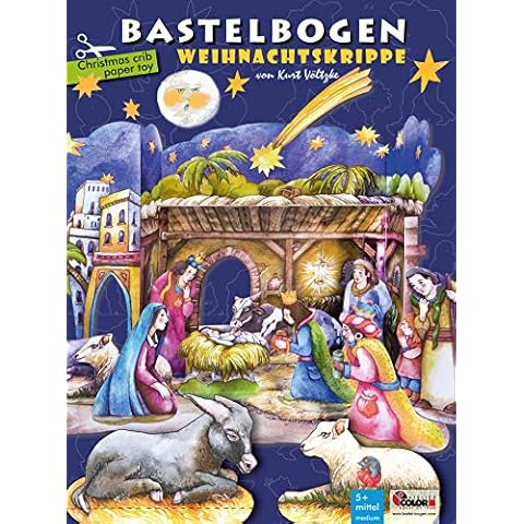 ATELIER COLOR Christmas crib papertoys crafts for kids age 6+ with nativity figures christmas deco 3d paper model kit Cover