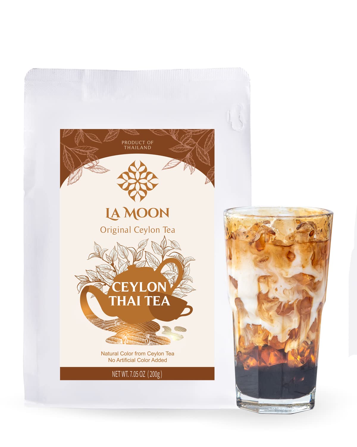 Buy La Moon Tea Ceylon Thai Tea, Ceylon Black Tea Finest Ground Powder Original Thai Tea Style