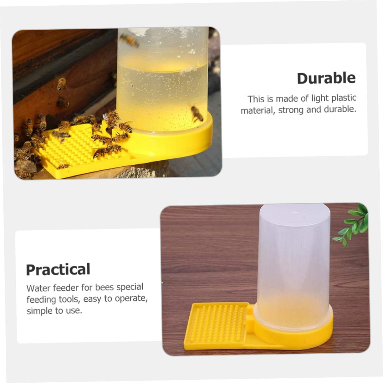 SEWACC Mangeoire à Abeilles pour Maison 2 Pièces en Plastique Facile à Nettoyer et Simple D'utilisation pour Apiculteurs Professionnels