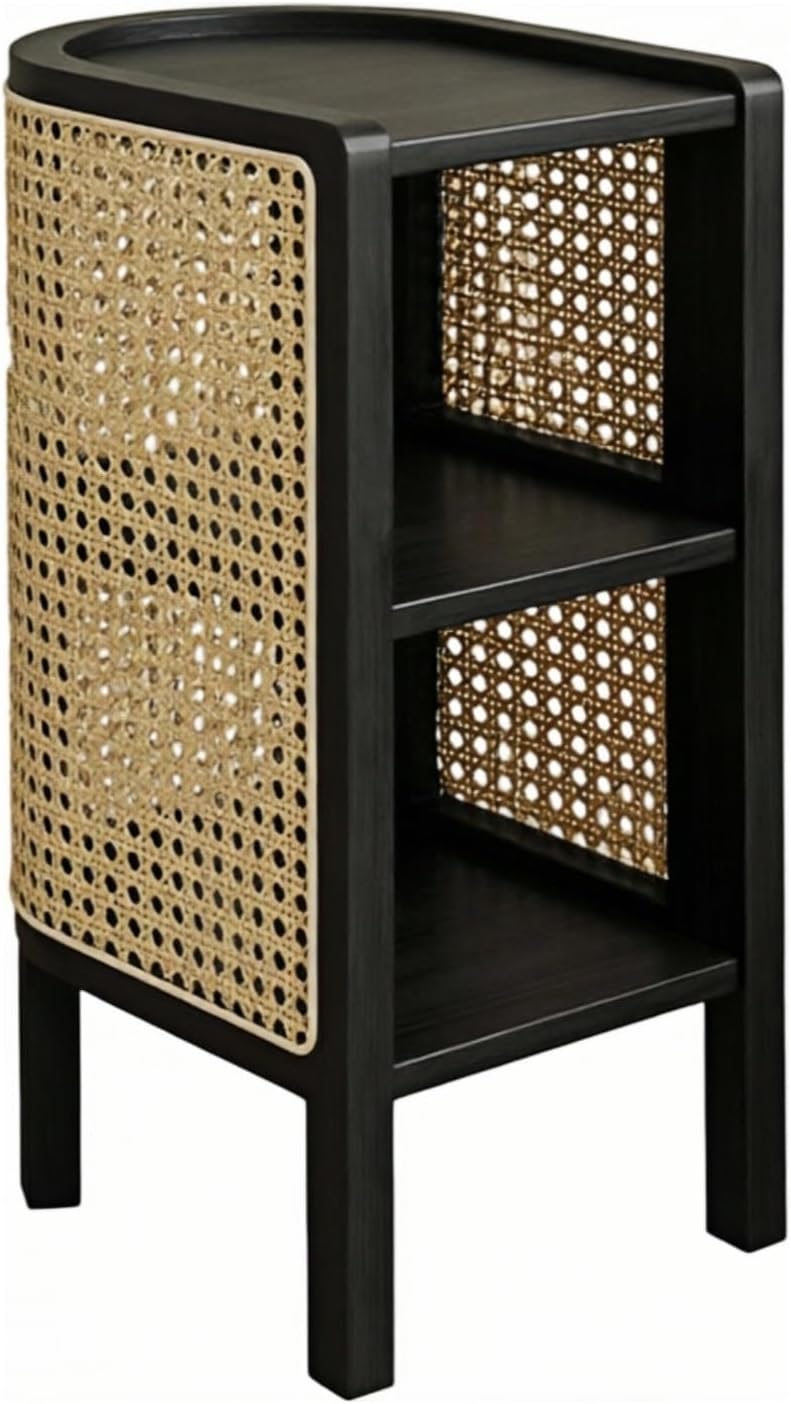 nightstand Lightweight Open Frame Nightstand with Slender Legs for Bedroom Storage Easy Assembly(Black)