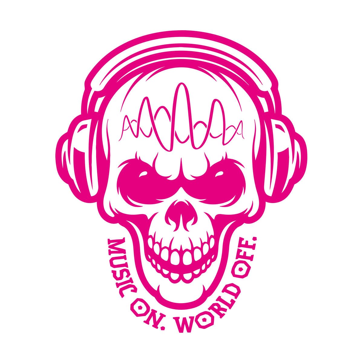Wall Stickers Table Teen Skull Music Headphones 81x100.8cm Multi Color Selection Extra Large Rosered — image 1