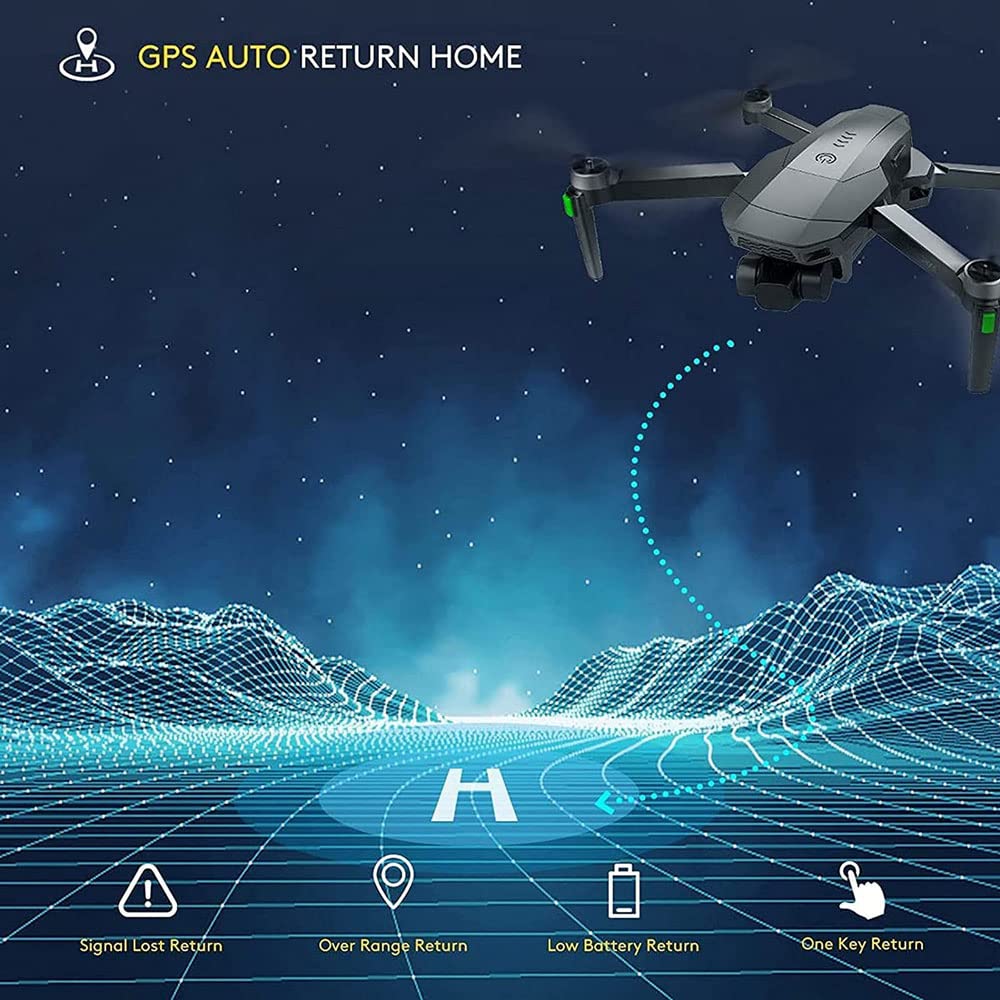 Drones with Camera for Adults 4K SG907 GPS Drone with 3- Gimbal Camera Long Range Professional Drones for Beginners 5G FPV Transmission 2 Batteries 50Mins Flight Time Auto Return Home
