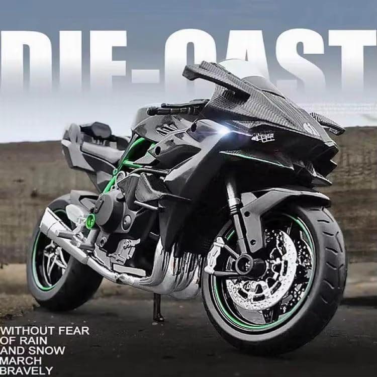 Image of Bestie toys Classicmotorcycle Diecast 1 /18 H2R Alloy Motorcycle Model Custom Diecast Model Motorcycle Best For Collection, Black