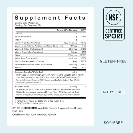Nutrafol Women's Hair Growth Supplements, for Women Ages 18-44, Clinically Proven Hair Supplement for Visibly Thicker and Stronger Hair, Dermatologist Recommended - 1 Month Supply, 1 Refill Pouch