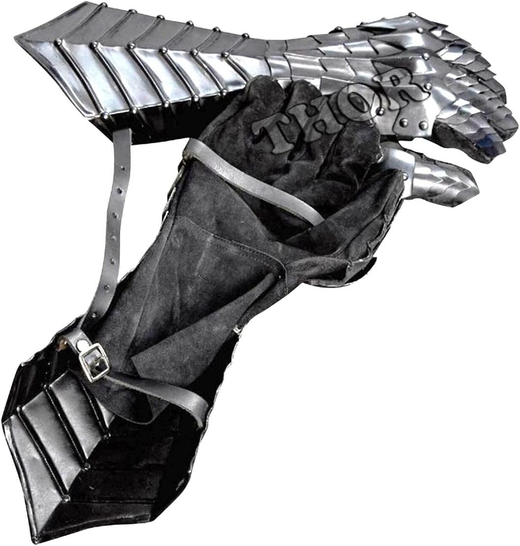 THOR INSTRUMENTS Medieval Knight Warrior Gothic Style Nazgul Gauntlets Functional Armor Silver Rustic Vintage Home Decor Gifts