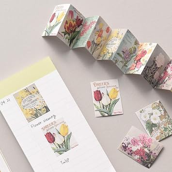 Monolike Wow Sticker Ancien Fleur + Vintage Poster Set - Mini Size Cute Stickers, Square Stickers