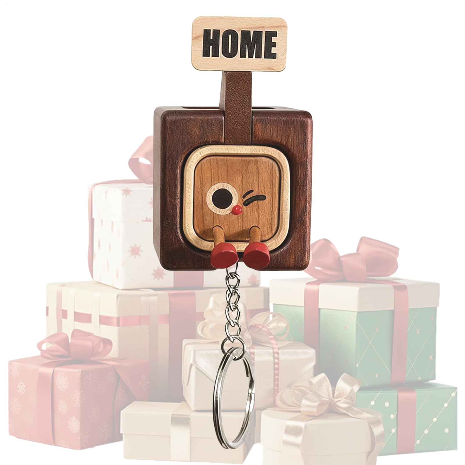 Porte-clés design adorable en bois noble avec crochets de rangement pour séjour
