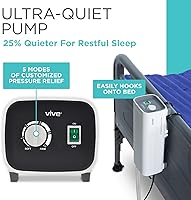 Vista 5 de Vive Colchón de Presión Alterna de 5 Pulgadas - Almohadilla Superior de Aire para Escaras, Prevención de Úlceras, Tratamiento para Pacientes