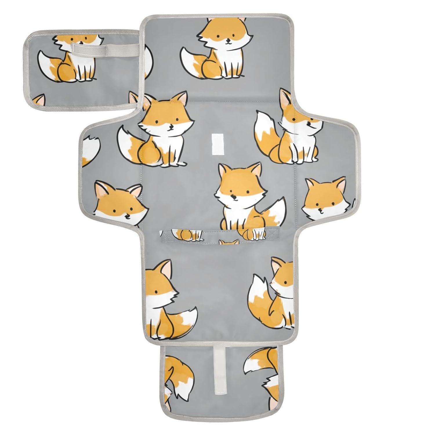 Ranch Fox Yellow Gray Reusable Changing Pads for Baby with Tissue Pocket Diaper Changing pad Portable Lightweight & Foldable Changing Station cambiador de pa?ales para Bebes