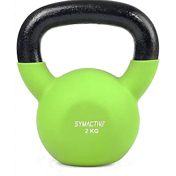 Amazon Brand - Symactive Neoprene Coated Solid Kettlebell for Gym Exercises, 2 kg - image, photos