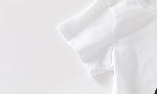 Miniatura 7 de Waghao Camiseta de manga corta para niños pequeños, camisetas de algodón con gráficos, camisetas casuales con cuello redondo