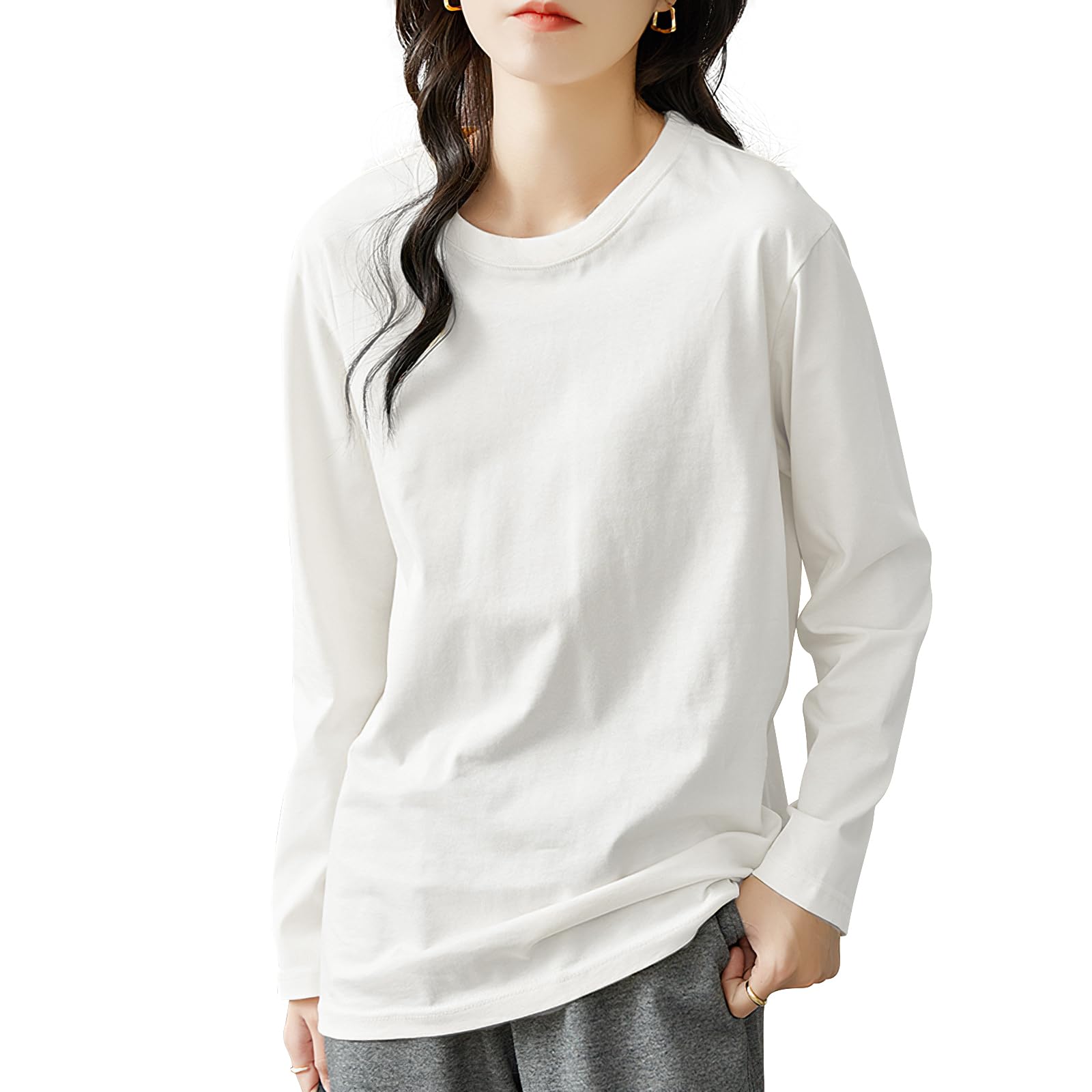 [EAXGO] 【綿100！当店１番人気】ロンティー レディース 長袖tシャツ…