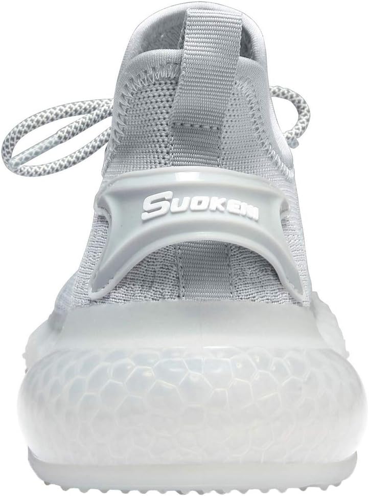 SUOKENI Women's Fashion Sneaker Breathable Running Shoes Lightweight Walking Shoes LightGray,Size:US 11/EU 42