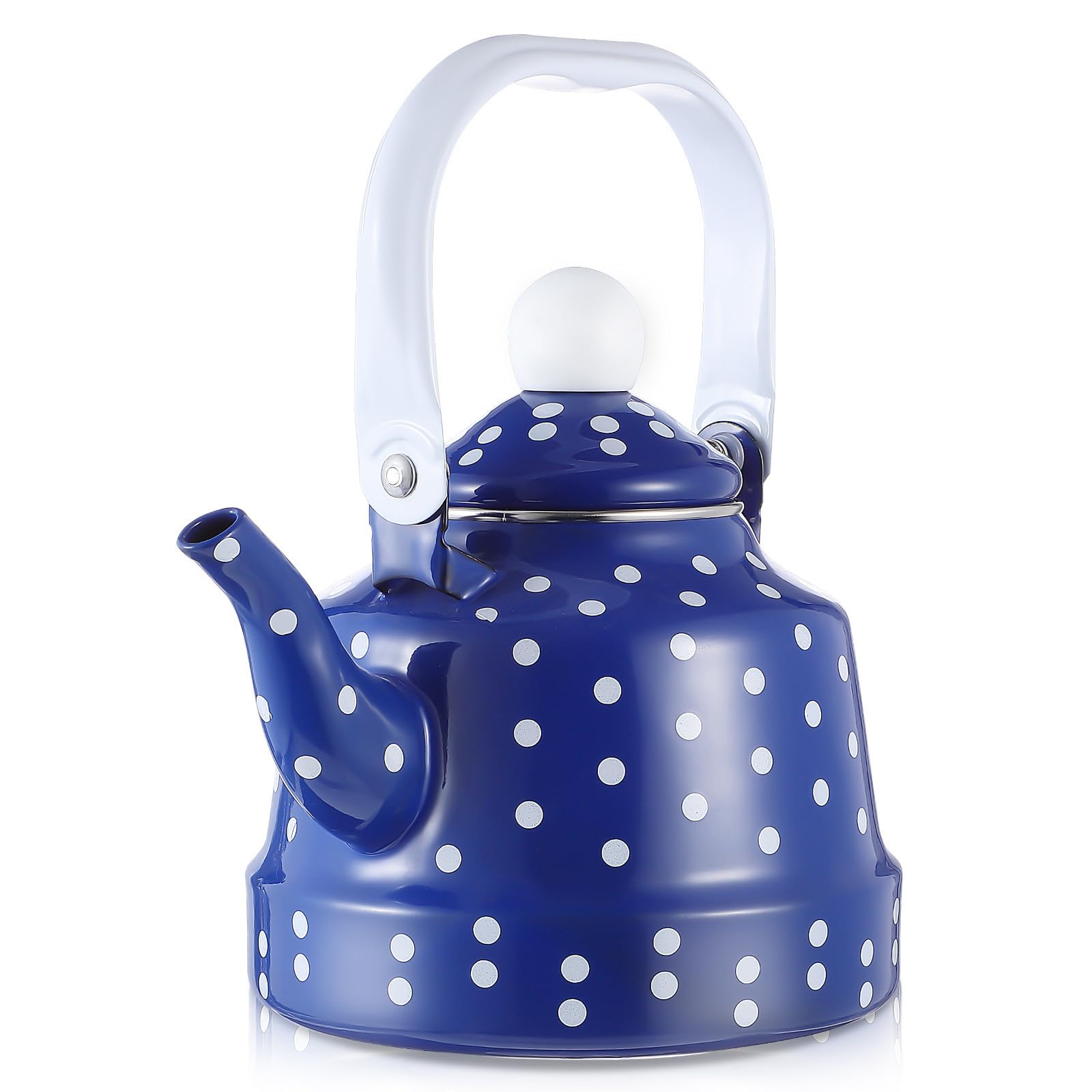 Bouilloire émail bleu avec poignée ergonomique isolante pour induction