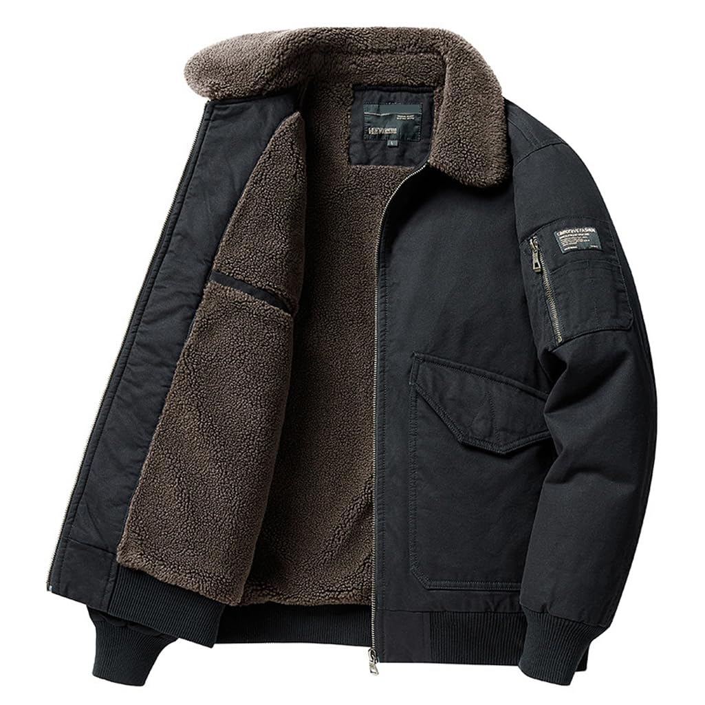 Męska kurtka polarowa, zimowa kurtka robocza z polaru z klapami outdoorowa casualowa cargo kurtka myśliwska typu softshell