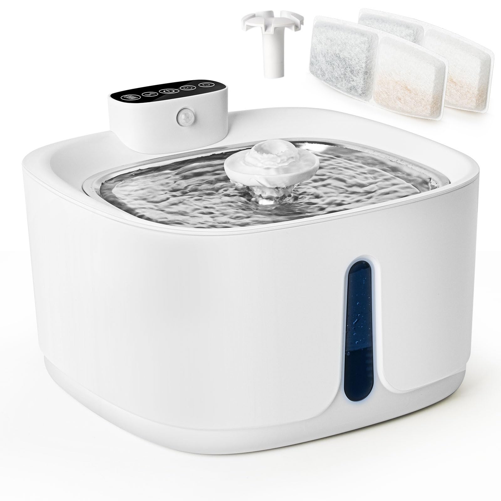 ANTERLE Smart Wireless Cat Water Fountain, 3.2L/108floz Battery Powered Water Dispenser, Quiet and Easy to Clean, Automatic Pet Water Fountain for Cat