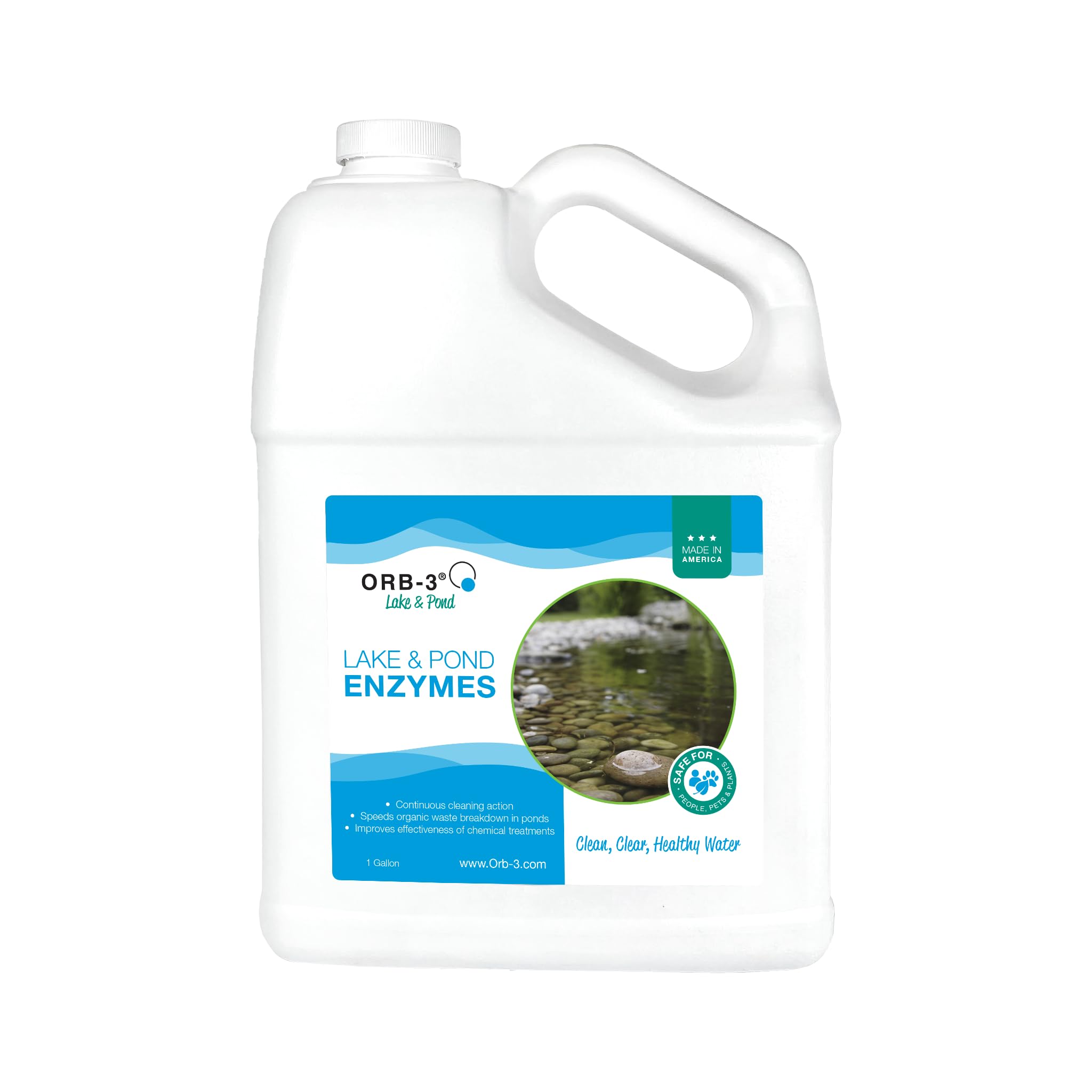 Orb-3 Lake and Pond Enzymes Jug, 1-Gallon