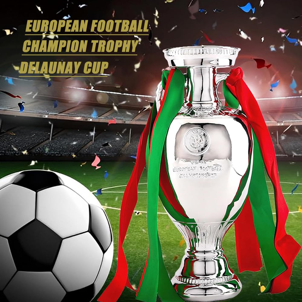 Delaunay Pokal Fußball Trophäen European Cup Trophäe Modell Nachbildung Aus Kunstharz Europameisterschaft Souvenirs Und Sammlerstücke Für Sportfans Clubbar Heimdekoration,34cm