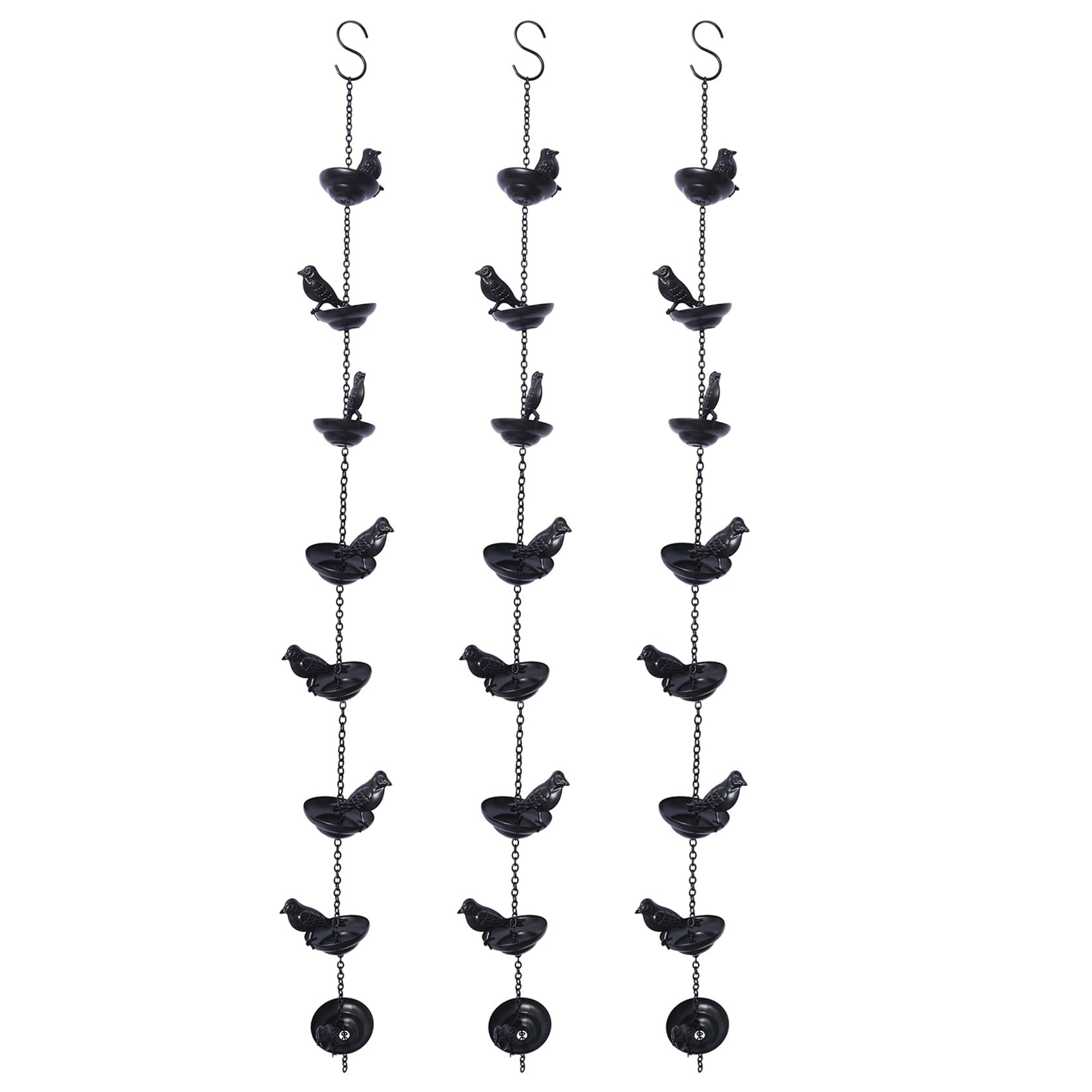 Jnchdghwa As Shown 3X Mobile Birds On Cups Rain Chain For Outside, Rain Chains For Gutters Downspouts Rain Chain For Home,9X7x80cm