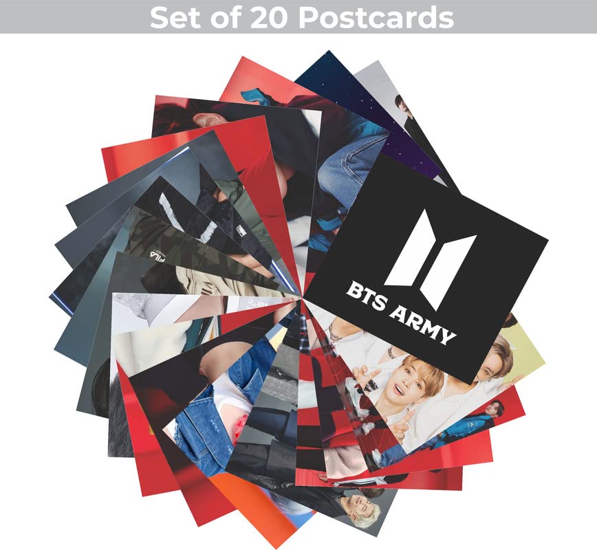 Image of Clickedin -KPop BTS Photocard, 20 Pieces Korean Pop Lomo Photocard Set, HD Quality BTS All Member Photos and Logo