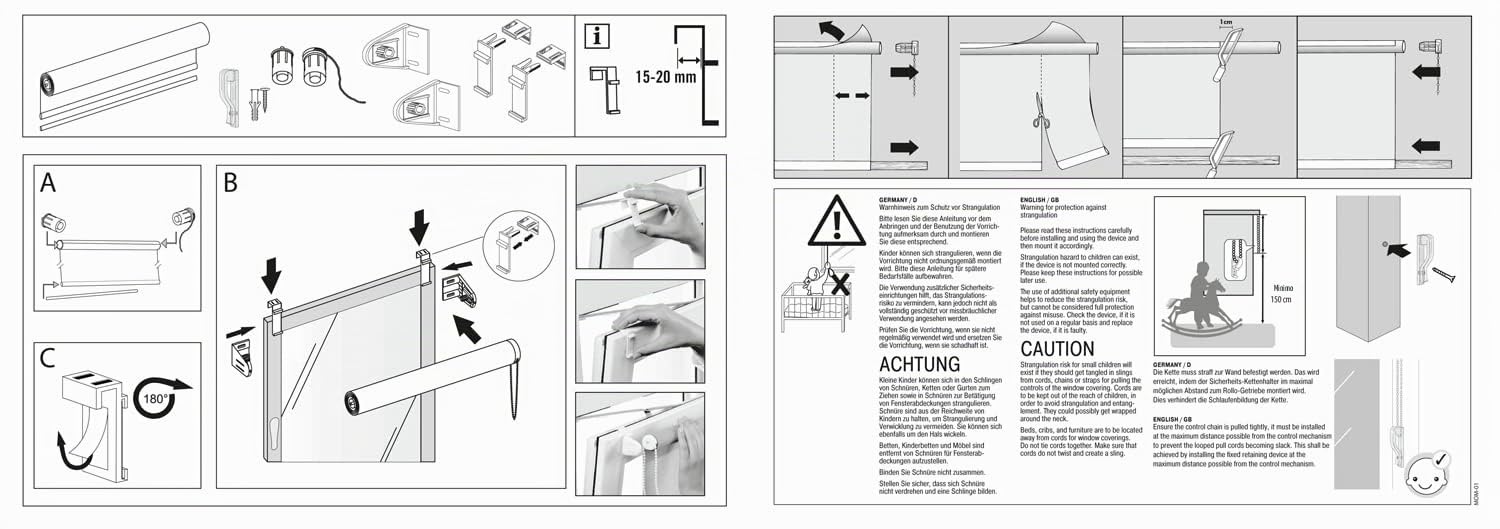 Deco Company, Tenda a Rullo Termica, con Rivestimento Termico, Montaggio a Incastro, Altamente Riflettente, Risparmio Energetico, Oscurante, Materiale di Montaggio Incluso, Antracite, 60 x 150 cm