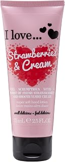 I LOVE Strawberries and Cream Super Soft Hand Lotion - Hand Lotion for Dry Skin - Sweet, Long Lasting Fragrance - Organic Hand Cream - 2.5 oz