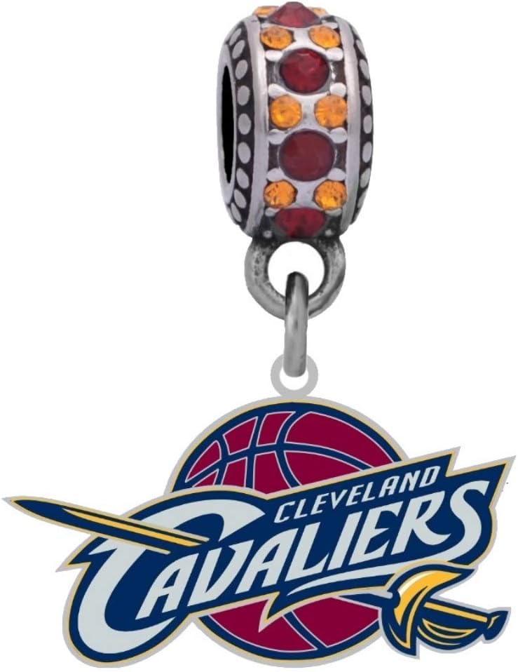 Cleveland Cavaliers Logo Charm Fits Compatible With Pandora Style Bracelets : Sports & Outdoors