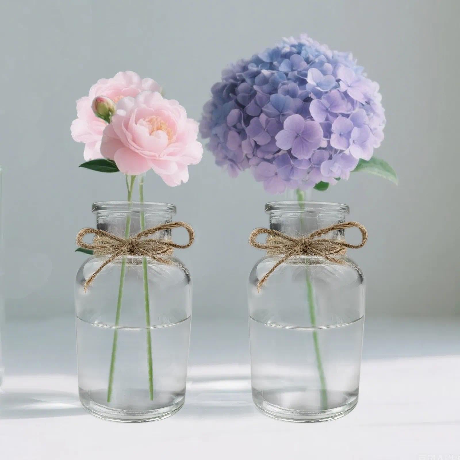 12 Mini Vasi Decorazione in Vetro,Moderni Trasparenti Vaso Minimalisti, Facile da Pulire, Per la disposizione dei fiori, Ideale Decorazione da Tavolo, Matrimonio, Ricevimento