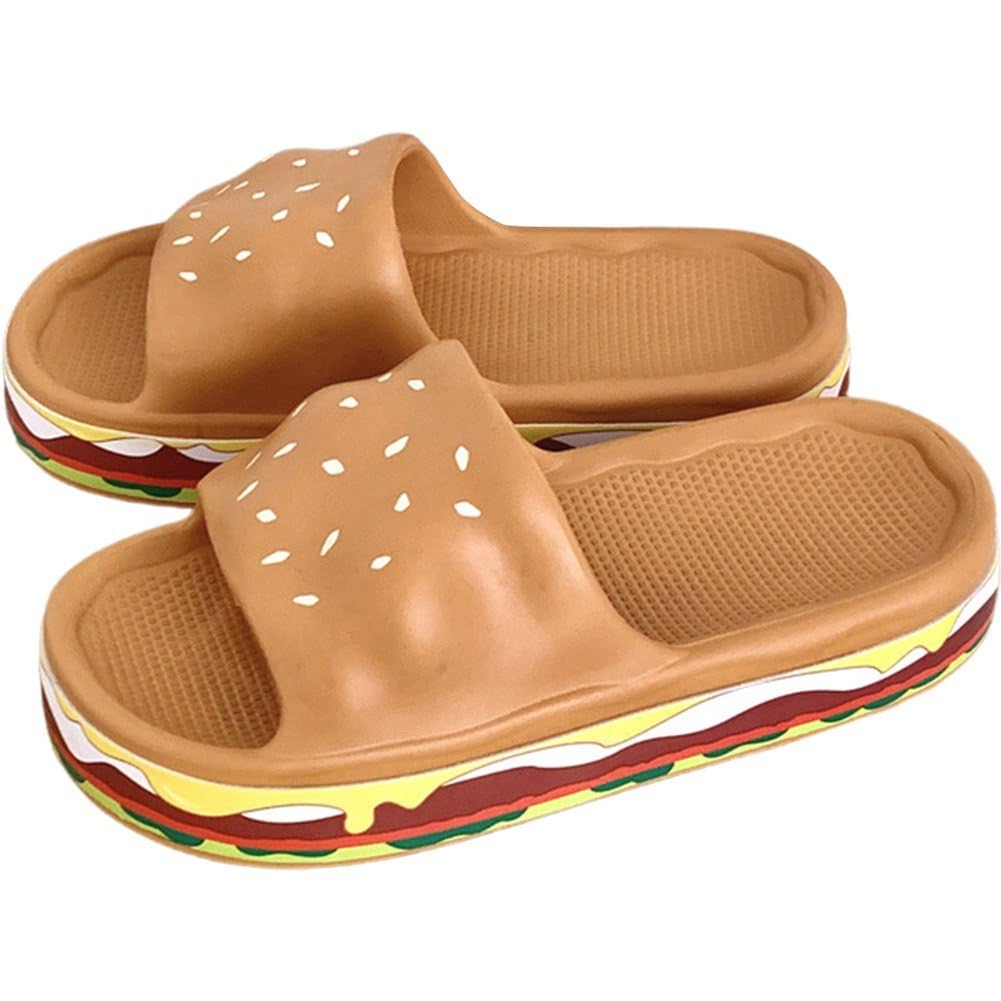 Pantoufles hamburgers pour hommes et femmes fatigués des pieds douloureux