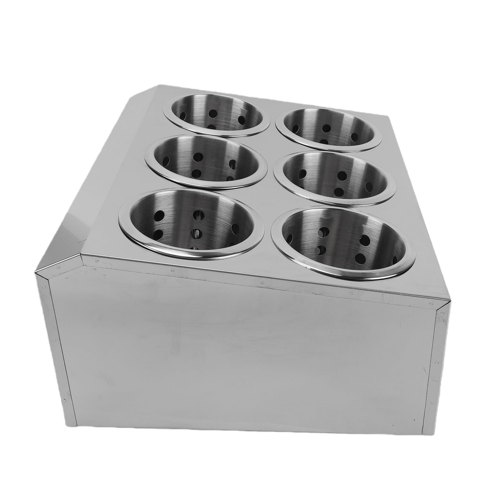 Karlak Utensilienhalter aus Edelstahl mit 6 Fächern und Perforiertem Design für Effizientes Trocknen in der Küche und Im Restaurant
