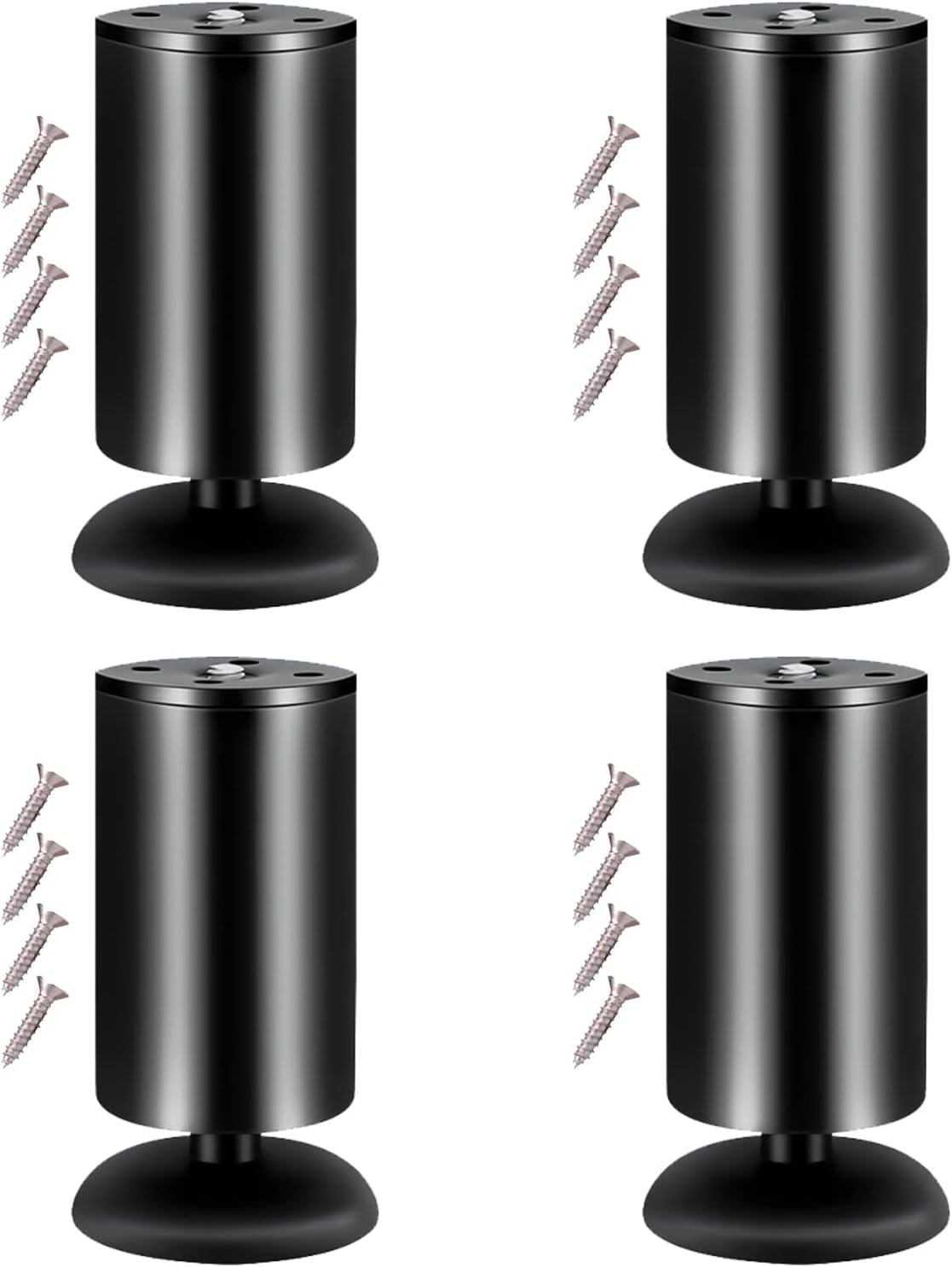 Furniture Legs Replacement Furniture Legs,Stainless Steel Metal Table Legs,Adjustable Coffee Table Legs,Sofa Legs,Cabinet Legs,Desk Legs,Bathroom/Kitchen Furniture Feet,4 Pcs,White-