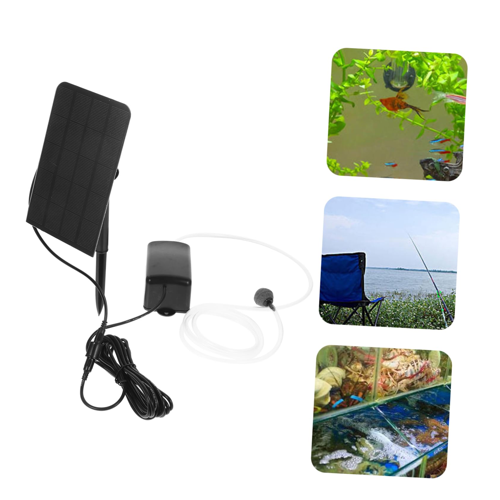 TOYANDONA 2 Pezzi Pompa ad solare air pump pompa ad aria aeratore per laghetto pompa solare dell'acquario aeratore per acquari aeratori per laghetti all'aperto cristallo di silicio