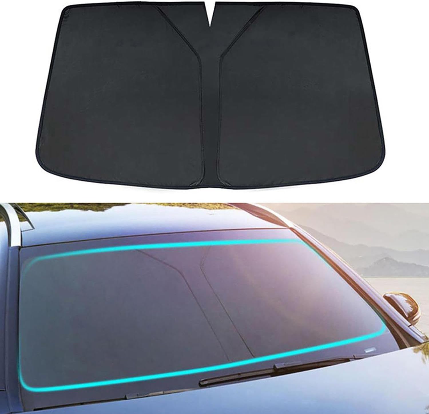 Gerrit Fit for Honda Accord 2003-2008, Car windscreen Sun Shade, Black Car Sun Shades windscreen, Foldable Car Front Window Sun Shade
