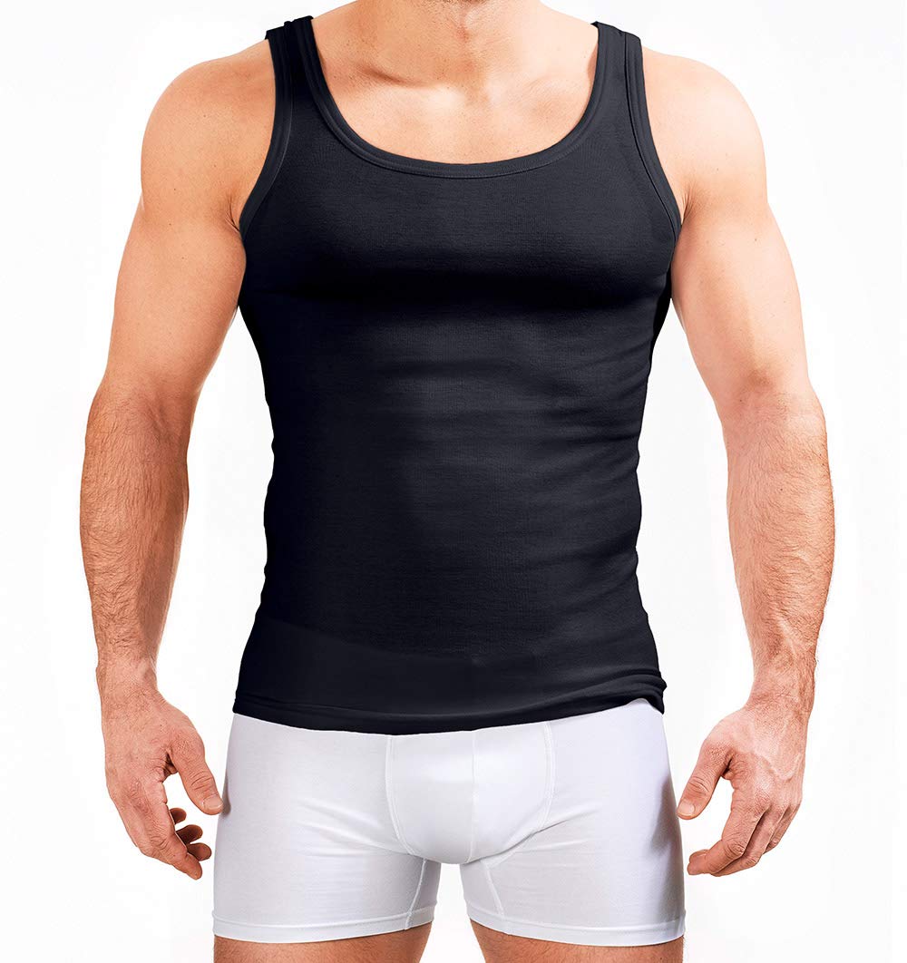 MERISH Herren Unterhemd 5er Pack Tank Top Feinripp Baumwolle 400
